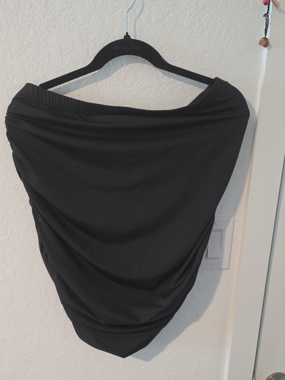 SHEIN Black Asymmetrical Draped Skirt